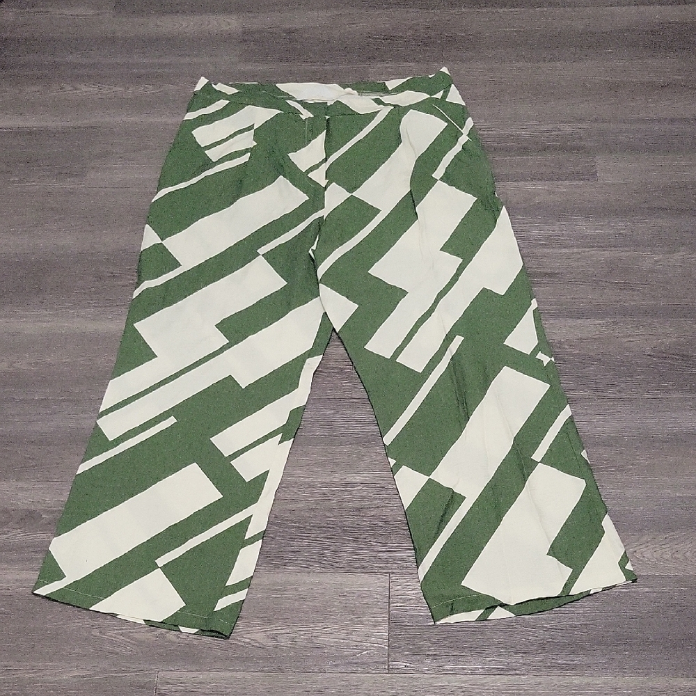 Primark Green and Cream Striped Pants